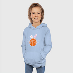 Толстовка детская хлопковая Basketball Bunny, цвет: мягкое небо — фото 2