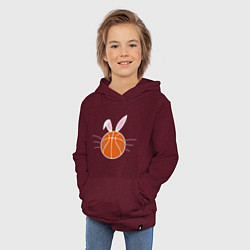 Толстовка детская хлопковая Basketball Bunny, цвет: меланж-бордовый — фото 2