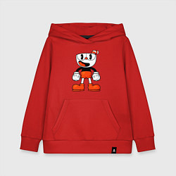 Толстовка детская хлопковая Cuphead красная чашечка, цвет: красный