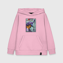 Толстовка детская хлопковая Евангелион eva 01 робот, цвет: светло-розовый