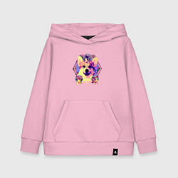 Детская толстовка-худи Коллаж с Корги Психоделика
