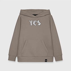 Детская толстовка-худи YES юань, евро, доллар