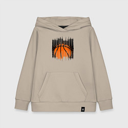 Детская толстовка-худи Баскетбольный мяч в разрыве