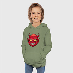 Толстовка детская хлопковая Красный демон, цвет: авокадо — фото 2