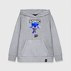 Толстовка детская хлопковая Sonic the Hedgehog 2022, цвет: меланж