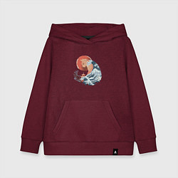 Детская толстовка-худи Душа природы Японии - Бушующее море