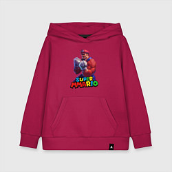Толстовка детская хлопковая Супер Ммарио Супер Марио ММА, цвет: маджента