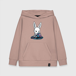 Детская толстовка-худи Зайчонок обнял клубки The bunny hugged the balls