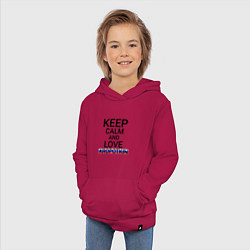 Толстовка детская хлопковая Keep calm Kropotkin Кропоткин, цвет: маджента — фото 2