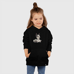 Толстовка детская хлопковая Милашка лисёнок, цвет: черный — фото 2