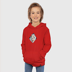 Толстовка детская хлопковая Снежный волк, цвет: красный — фото 2