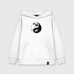 Толстовка детская хлопковая Собачий Инь Янь, цвет: белый