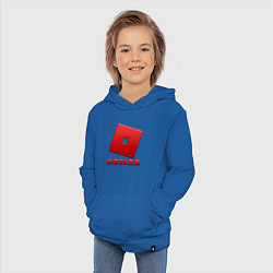 Толстовка детская хлопковая ROBLOX логотип красный градиент, цвет: синий — фото 2