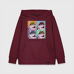 Толстовка детская хлопковая Andy Wolfol, цвет: меланж-бордовый