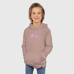 Толстовка детская хлопковая Barbie logo, цвет: пыльно-розовый — фото 2