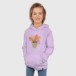 Толстовка детская хлопковая Комнатный цветочек, цвет: лаванда — фото 2