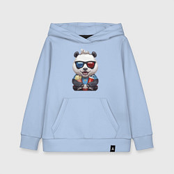 Детская толстовка-худи Прикольный панда с попкорном и колой