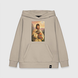 Детская толстовка-худи Иисус и капибара