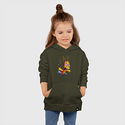 Толстовка детская хлопковая Барт Симпсон - свободное падение, цвет: хаки — фото 2