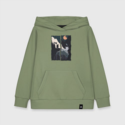 Детская толстовка-худи Оранжевая луна и дикий альпинизм