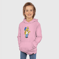 Толстовка детская хлопковая Прикольная семейка Симпсонов, цвет: светло-розовый — фото 2