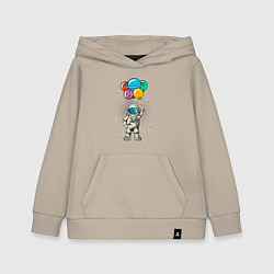 Детская толстовка-худи Космонавт на воздушных шариках