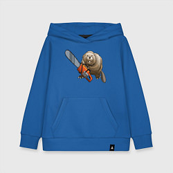 Детская толстовка-худи Бобер с бензопилой