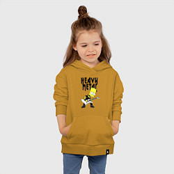 Толстовка детская хлопковая Барт Симпсон - heavy metal, цвет: горчичный — фото 2