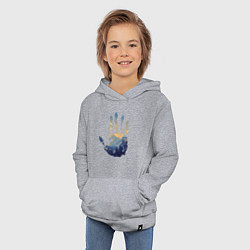 Толстовка детская хлопковая Отпечаток ладони Кратоса, цвет: меланж — фото 2