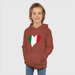Толстовка детская хлопковая Сердце - Италия, цвет: кирпичный — фото 2