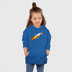 Толстовка детская хлопковая Ракета летит в небе, цвет: синий — фото 2