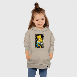 Толстовка детская хлопковая Барт Симпсон с рогаткой, цвет: миндальный — фото 2