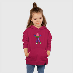 Толстовка детская хлопковая Хиппи земляничка, цвет: маджента — фото 2