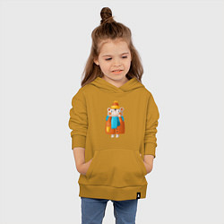 Толстовка детская хлопковая Медведица в шубе, цвет: горчичный — фото 2