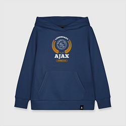 Толстовка детская хлопковая Лого Ajax и надпись legendary football club, цвет: тёмно-синий