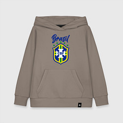 Толстовка детская хлопковая Brasil Football, цвет: утренний латте