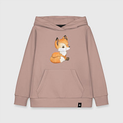 Детская толстовка-худи Маленький лисенок арт