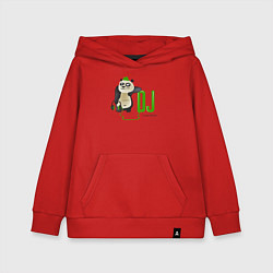 Толстовка детская хлопковая DJ панда я люблю музыку, цвет: красный