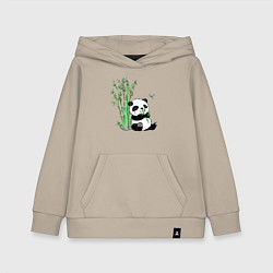 Детская толстовка-худи Панда бамбук и стрекоза