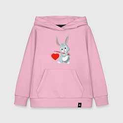 Толстовка детская хлопковая Влюблённый кролик, цвет: светло-розовый