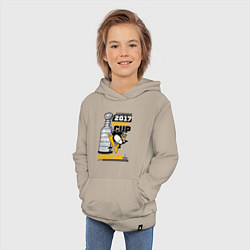 Толстовка детская хлопковая Питтсбург Пингвинз НХЛ, цвет: миндальный — фото 2