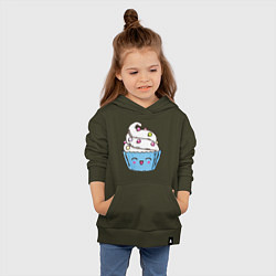 Толстовка детская хлопковая Sweet smile cake, цвет: хаки — фото 2