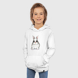 Толстовка детская хлопковая Милый белый кролик, цвет: белый — фото 2