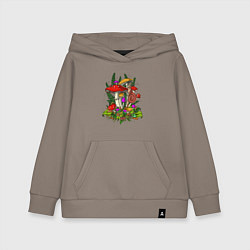 Детская толстовка-худи Мухоморы и улитка - инди кид