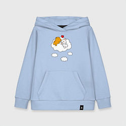 Детская толстовка-худи Влюбленные медвежата на облаке