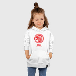 Толстовка детская хлопковая Year of the rabbit - 2023, happy chinese New Year, цвет: белый — фото 2