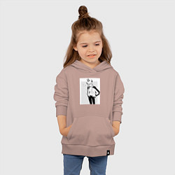 Толстовка детская хлопковая Человек-бензопила Пауэр, цвет: пыльно-розовый — фото 2