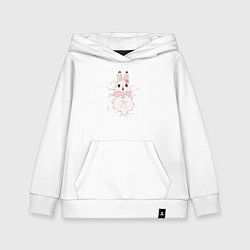 Толстовка детская хлопковая Cute white rabbit, цвет: белый