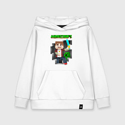 Детская толстовка-худи Майнкрафт криппер