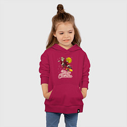 Толстовка детская хлопковая Санта на скейте, цвет: маджента — фото 2